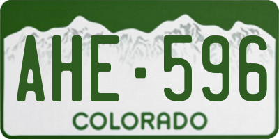 CO license plate AHE596