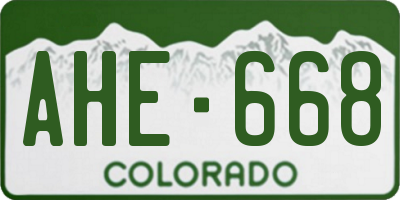 CO license plate AHE668