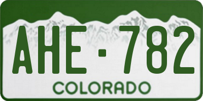 CO license plate AHE782