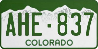 CO license plate AHE837