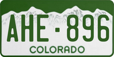 CO license plate AHE896