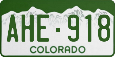 CO license plate AHE918