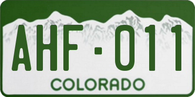 CO license plate AHF011