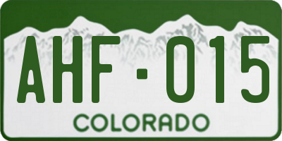 CO license plate AHF015