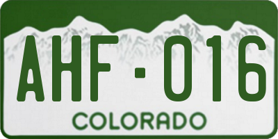 CO license plate AHF016