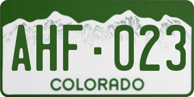 CO license plate AHF023