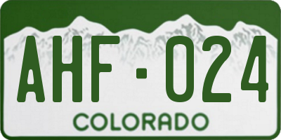 CO license plate AHF024