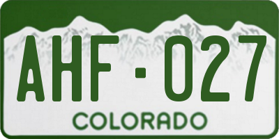 CO license plate AHF027