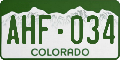 CO license plate AHF034