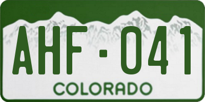 CO license plate AHF041