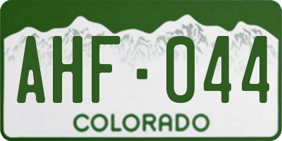 CO license plate AHF044