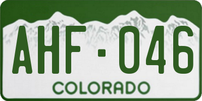 CO license plate AHF046