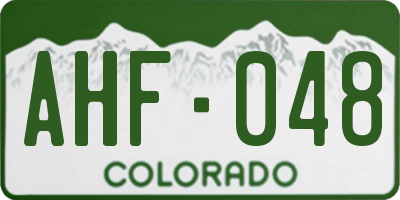 CO license plate AHF048
