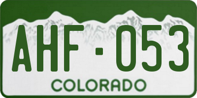 CO license plate AHF053