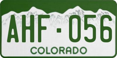CO license plate AHF056
