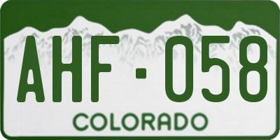 CO license plate AHF058
