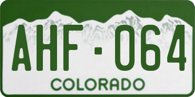 CO license plate AHF064