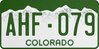 CO license plate AHF079