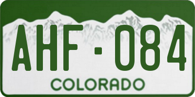 CO license plate AHF084