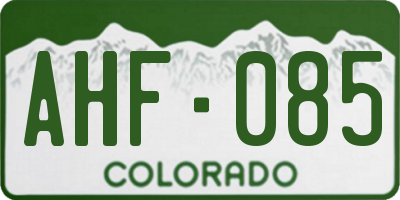 CO license plate AHF085