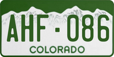 CO license plate AHF086