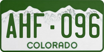 CO license plate AHF096