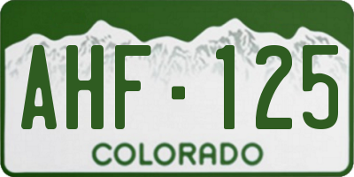 CO license plate AHF125