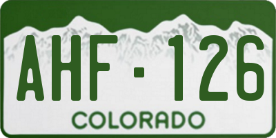 CO license plate AHF126