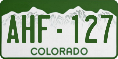 CO license plate AHF127