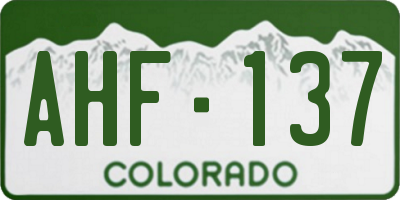 CO license plate AHF137