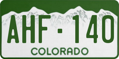 CO license plate AHF140