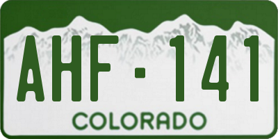 CO license plate AHF141