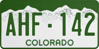 CO license plate AHF142