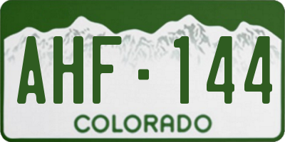 CO license plate AHF144