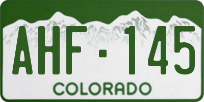 CO license plate AHF145