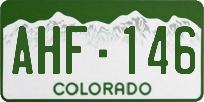 CO license plate AHF146
