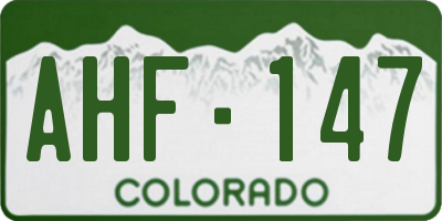 CO license plate AHF147