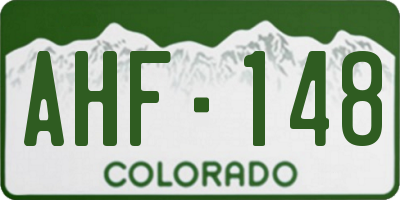 CO license plate AHF148