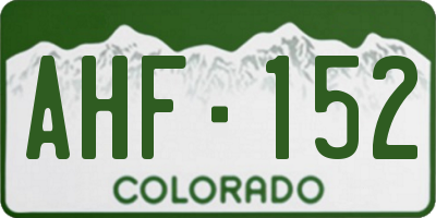 CO license plate AHF152