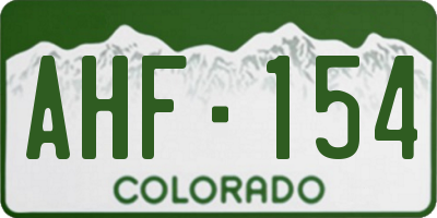 CO license plate AHF154