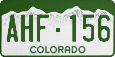 CO license plate AHF156