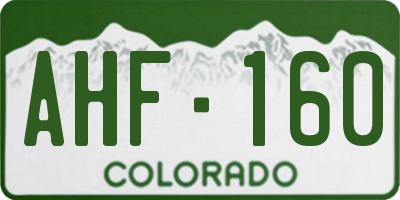 CO license plate AHF160
