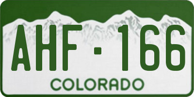 CO license plate AHF166