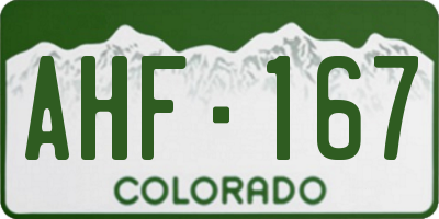 CO license plate AHF167
