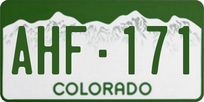 CO license plate AHF171