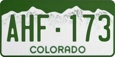 CO license plate AHF173