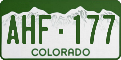 CO license plate AHF177