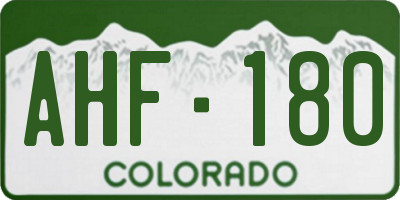 CO license plate AHF180
