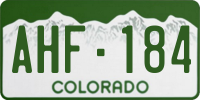 CO license plate AHF184