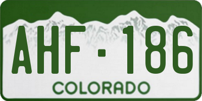 CO license plate AHF186